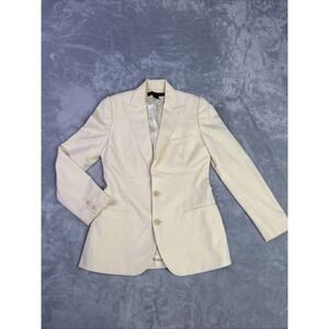 Vintage Ralph Lauren Blazer Women Sz 4 Cream Made In USA Office